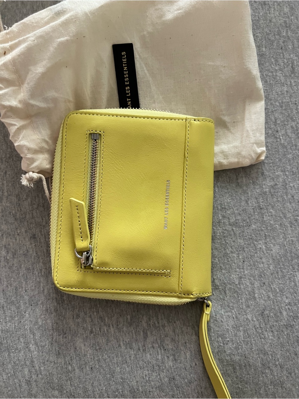 Want Les Essentiels Yellow Leather Zip Wallet - Picture 3 of 3